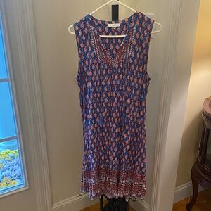 beachlunchlounge Blue and Red Midi Dress